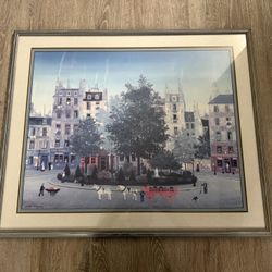 Michel Delacroix Le Square Collectible Lithograph Print Art  34x28