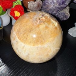 Golden Rutilated Quartz Sphere – 2.14 lb | Radiant Manifestation Energy
