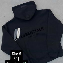 Black essentials hoodie