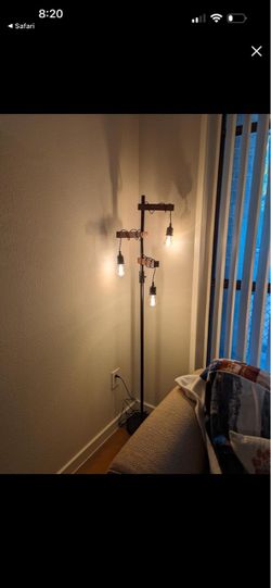 Set of 2 Industrial Rustic 3-Light Floor Lamps – Edison Bulbs
