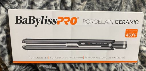 Babyliss Pro Porcelain Ceramic 1” hair Straightener (flat iron) New condition includes original box