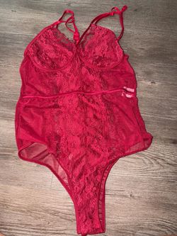 Red Lace Lingerie Bodysuit