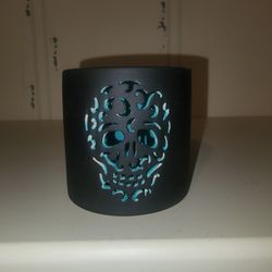 halloween skull small candle holder