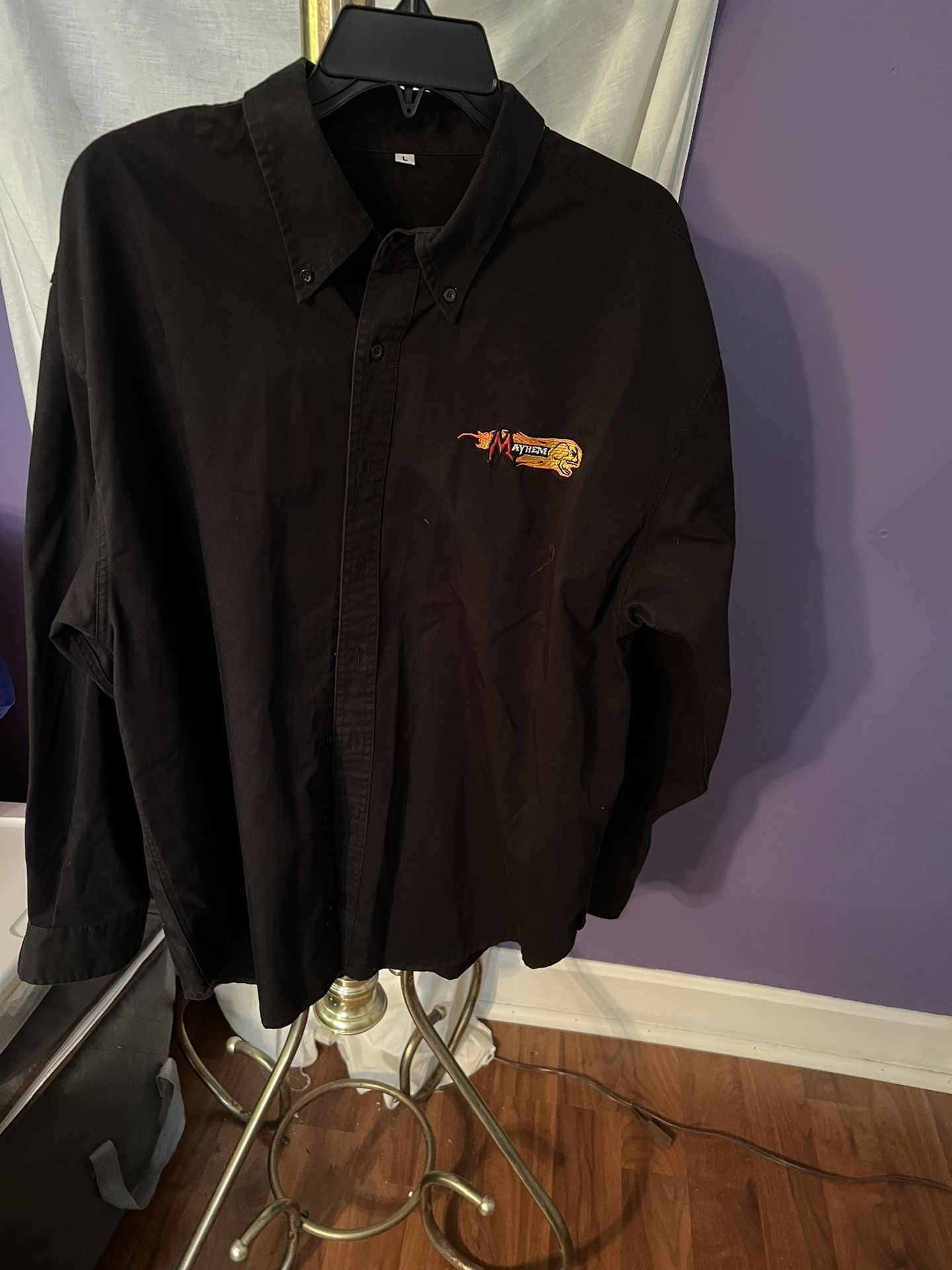 Mayhem Skull Archery Logo And Carbon Express Logo Black Shirt Size large