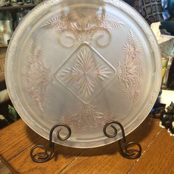 Vintage Frosted Cake Plate 11.5 Inches 