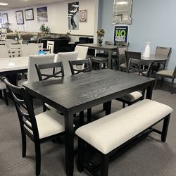 6PC Black dining table set
