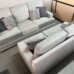 LIGHT GRAY SOFA & LOVESEAT $899
