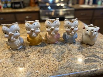 Owl creamer set and Elephant creamer