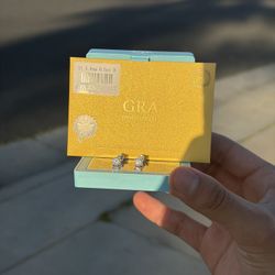 Moissanite Earring 0.5 Ct GRA Certified 