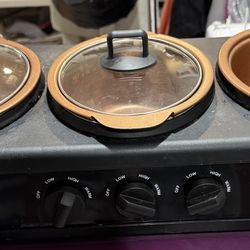 3-pot Mini Crock Pots/buffet Servers 