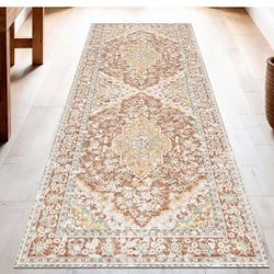 Washable Runner Rug 2x6 | Non Slip Rug Runners for Hallways, Entryways, Kitchens, Bathrooms, Bedrooms | Ultra-Soft Flannel Carpet Runners with Rubber 