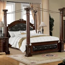 Canopy Pillar Bed Set No Mattress 