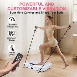 H08 $50  Vibrating Plate Exercise Machine with LED Display, 99 Adjustable Speeds Power, 300 lbs 150 watts Shake Board Sport Gym for Women and Men, Gra