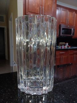 Marquis by Waterford Clear Glass Vase with Ribbed Texture