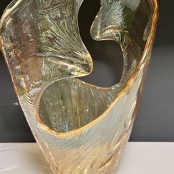 Murano Hand blown Split Vase Wave Pattern 