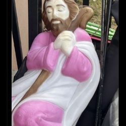 Vintage Joseph w/ Shepherd's Hook Blow Mold Empire 27” Nativity Scene works 