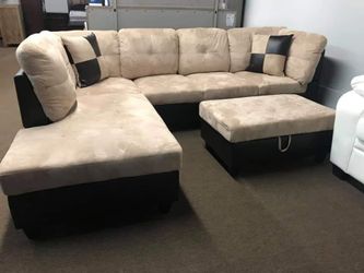 Sectional and ottoman