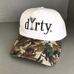 NWT Zenana “Dirty” Martini Embroidered Camo Strapback Hat