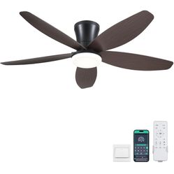 Ceiling Fans with Lights-42 Low Profile Ceiling Fan with Light and Remote/APP Control,Flush Mount,DC Reversible