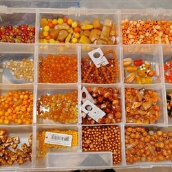 Semi Precious Stone Beads Orange And Yellow