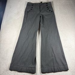 Anthropologie Taikonhu Women’s 6 Gray Chino Pants Baggy Wide Leg Flat Front #673