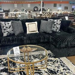 🖤Midnight-Madness Onyx 2-Piece Left-Arm Facing Sectional Sofa With Chaise