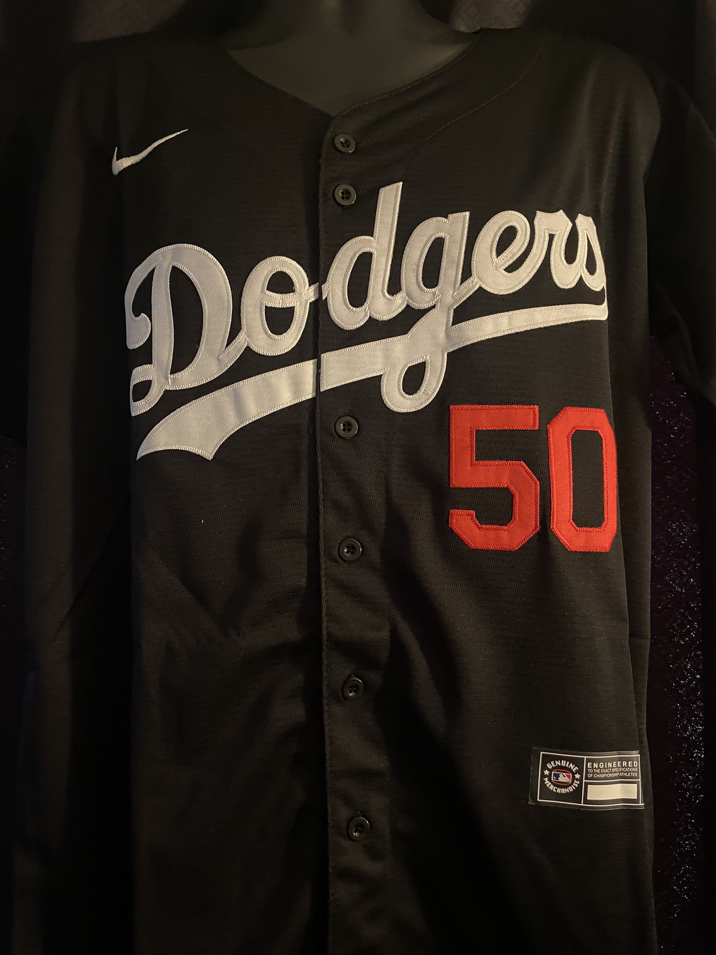 Youth Mookie Betts #50 Los Angeles Dodgers Nike Blue Black Jersey Small Medium Large X-Large