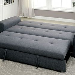 Brand New Grey Futon Sofa Sleeper