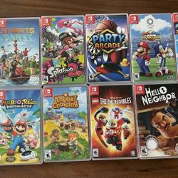 Huge lot of 12 Nintendo Switch Video games and a game carry case - Mario Animal crossing Yoshi Sports & More