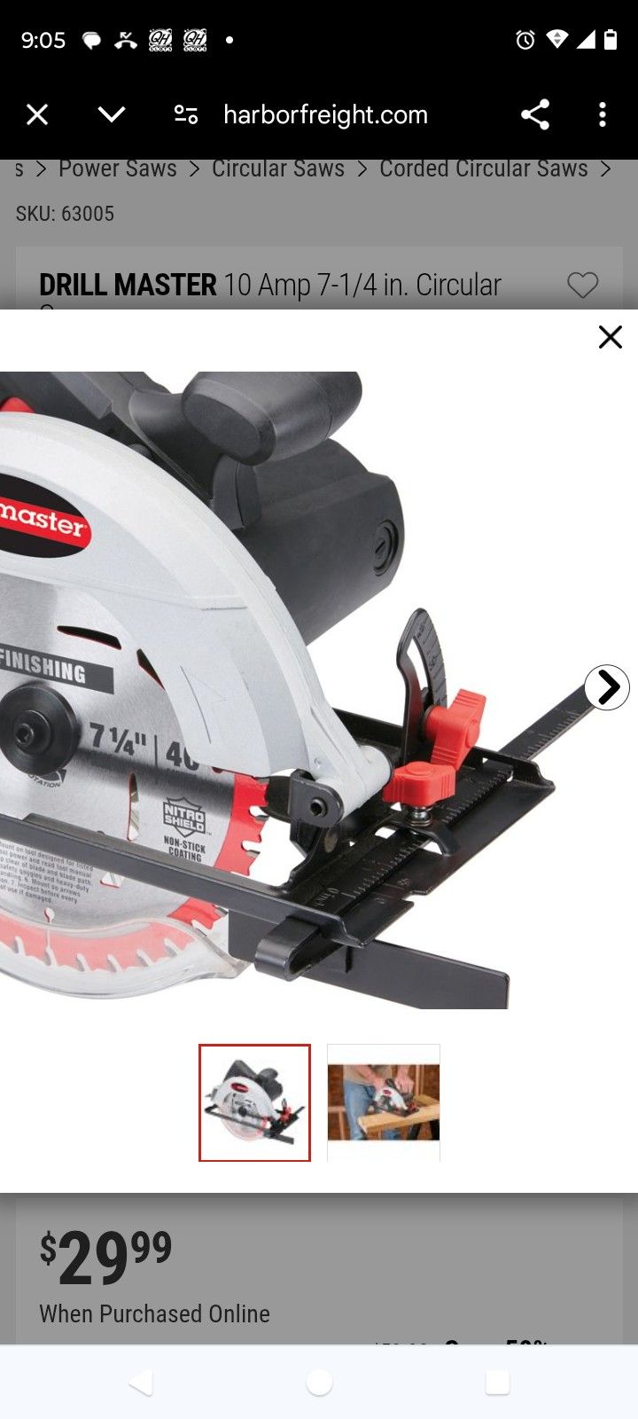 Bauer Drill Master Skill Saw
