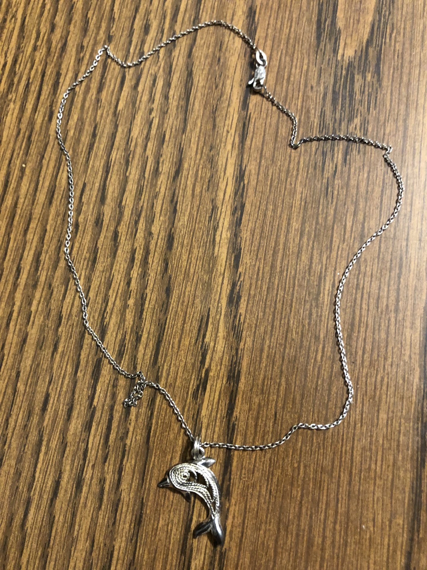 Serling Silver Chain and Dolphin Charm