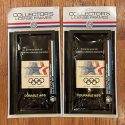 Los Angeles 1984 Olympic Games Car License Plate Frame Holder New Vintage Pair