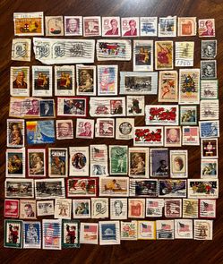 Lot of USED United States Vintage Post Stamps 1970s and 80s