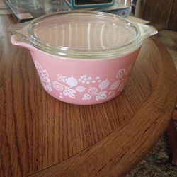 Vintage Pyrex Pink Gooseberry Dish
