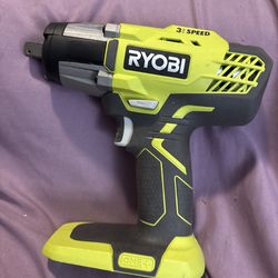 Ryobi ONE+ 18V cordless impact wrench. 3-speed model. Brand new condition. Tool only (battery not included). Works with all Ryobi ONE+ batteries.