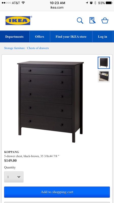 Ikea Koppang 5 Drawer Dresser Black Brown For Sale In Pasadena Ca