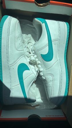 Nike Air Force 1 White/Turquoise – Like New (Worn Once