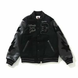 Black On Black ⚫️  ***BAPE VARSITY JACKET*** A BATHING APE 