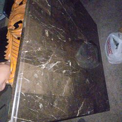 Marble And Wooden Coffee Table