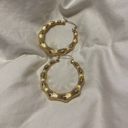 14 K Gold Bamboo Earrings