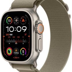 Apple Watch Ultra 2 GPS + Cellular 49mm Titanium Case with Olive Alpine Loop  (Large) - Titanium

