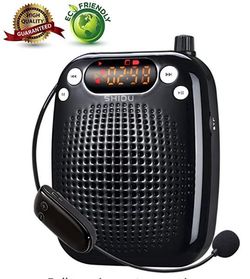 Voice Amplifier, SHIDU Wireless Voice Amplifier 10W Rechargeable Portable PA System Speaker with UHF Wireless Microphone Headset Support MP3 Play