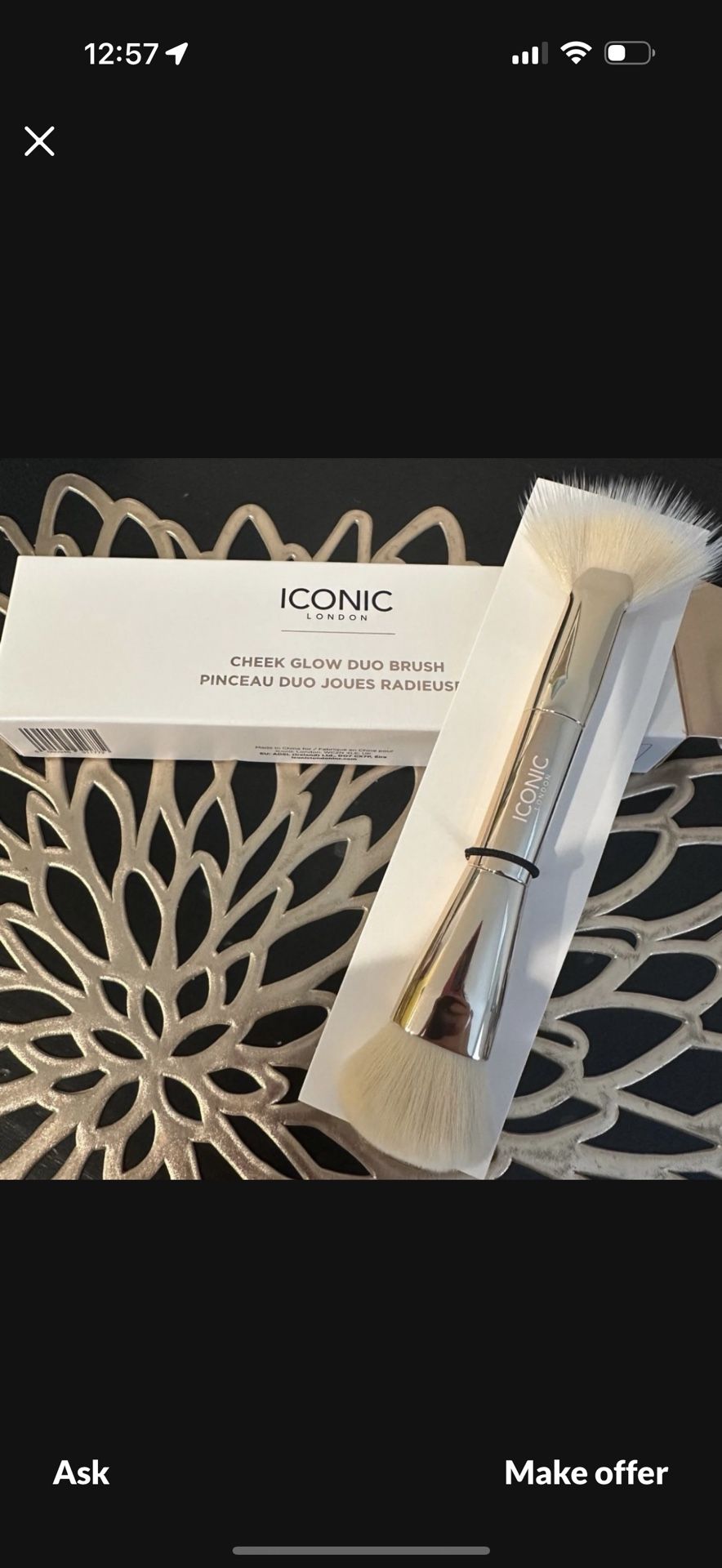 ICONIC LONDON CHEEK GLOW DUO BRUSH PINCEAU DUO JOUES RADIEUSE