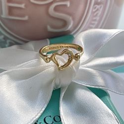  Authentic Tiffany & Co. Open Heart Diamond Ring size 5.5 NEW