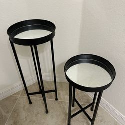 Black Mirrored Side Tables