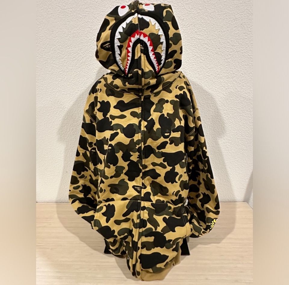 Brown Nd Black Bape Shark Hoodie
