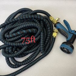  75ft Expandable Garden Hose with 10 Function Sprays, Extra Strength Fabric
