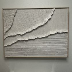 Plaster Artwork 24x32 Beige, Waves, Neutral 