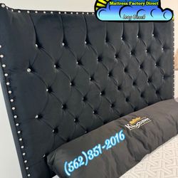 Queen Velvet Bed Frame With Mattress And Boxspring 