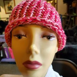 SHADES OF PINK  HANDMADE BEANIE 